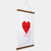 Valentijnsdag rood en roze harten, zijn mijn poste hangend wandkleed (Gebogen)