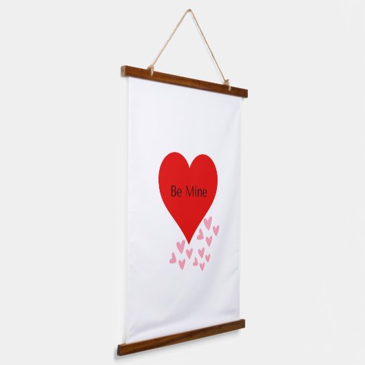 Valentijnsdag rood en roze harten, zijn mijn poste hangend wandkleed (Gebogen)