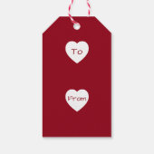 Valentijnsdag Rood en Wit Hart Gepersonaliseerd Cadeaulabel (Achterkant)