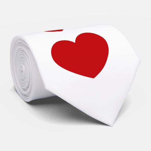 Valentijnsdag rood en wit hart in rij stropdas (Opgerold)