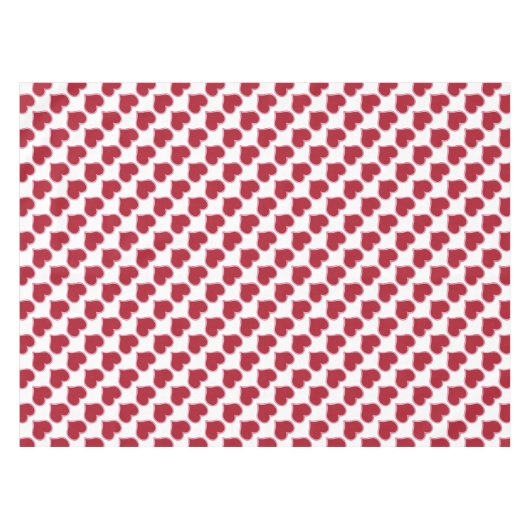 Valentijnsdag rood en wit hart patroonliefde tafelkleed (Voorkant (Horizontaal))