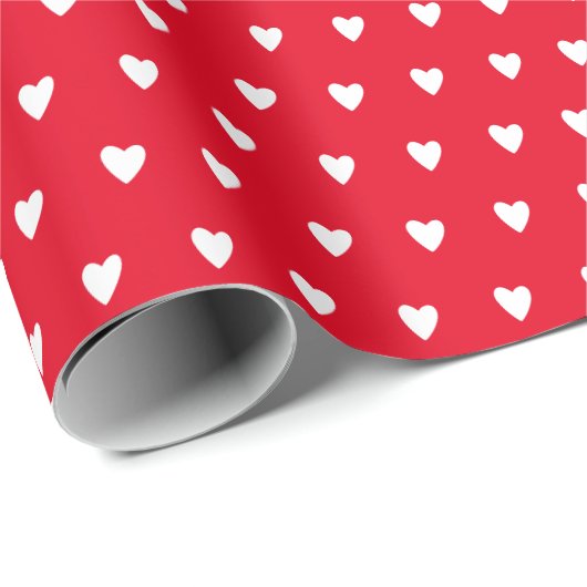 Valentijnsdag Rood en wit harten Cadeaupapier (Rol Hoek)
