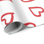 Valentijnsdag rood en wit hartpatroon cadeaupapier (Rol Hoek)