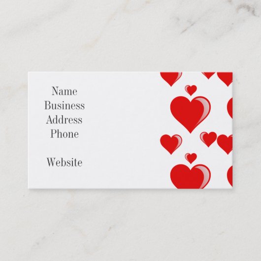 Valentijnsdag rood en wit visitekaartje (Voorkant)