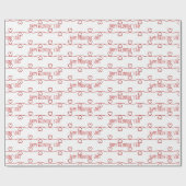 Valentijnsdag Rood Hart Design Cadeaupapier (Vlak)