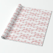 Valentijnsdag Rood Hart Design Cadeaupapier (Uitgerold)