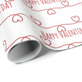 Valentijnsdag Rood Hart Design Cadeaupapier (Rol Hoek)