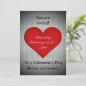 Valentijnsdag rood hart diner 5x7 kaart (Staand voorkant)