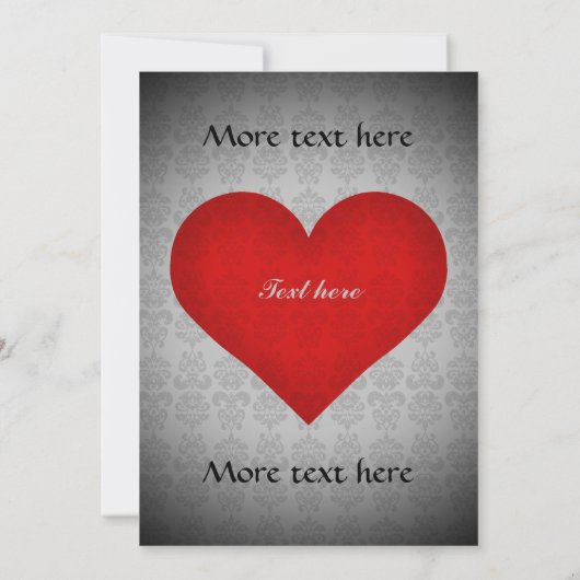 Valentijnsdag rood hart diner 5x7 kaart (Achterkant)