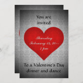 Valentijnsdag rood hart diner 5x7 kaart (Voorkant / Achterkant)