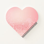 Valentijnsdag Rood hart Glitter Spiral Notitieboek (Achterkant)