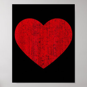 Valentijnsdag Rood Hart Print Vintage Grafisch Vro