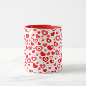 Valentijnsdag Rood Hartjes Patroon Mok (Midden)
