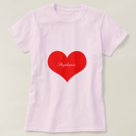 Valentijnsdag Rood hartroze Monogram Cute T-shirt