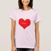 Valentijnsdag Rood hartroze Monogram Cute T-shirt (Voorkant)