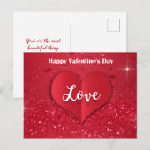 Valentijnsdag Rood papier Hartstrooisel - Briefkaa Feestdagenkaart (Voorkant / Achterkant)