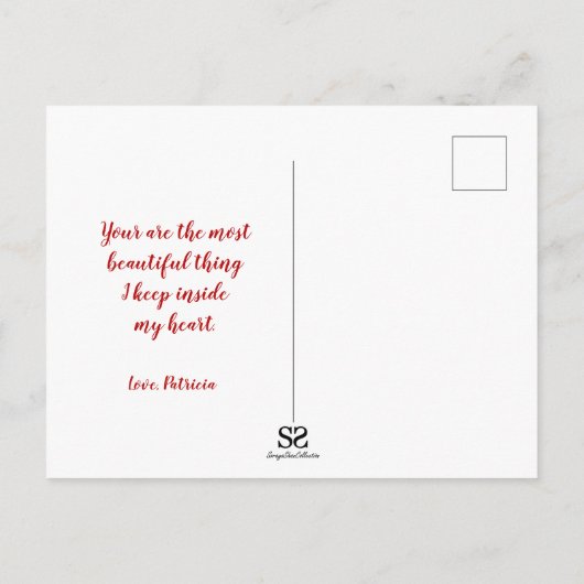 Valentijnsdag Rood papier Hartstrooisel - Briefkaa Feestdagenkaart (Achterkant)