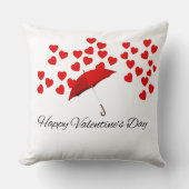 Valentijnsdag Rood Parasol & Hart Romantisch Cadea Kussen (Voorkant)