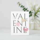 Valentijnsdag Rood Roze Goud Hart Minimalistisch E Feestdagenkaart (Staand voorkant)