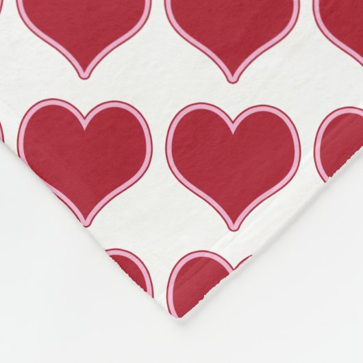 Valentijnsdag Rood Roze Harten Liefde Fleece Deken (Hoek)