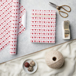Valentijnsdag Rood roze hartenpatroon Cadeaupapier
