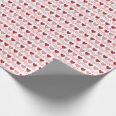Valentijnsdag Rood roze hartenpatroon Cadeaupapier (Hoek)