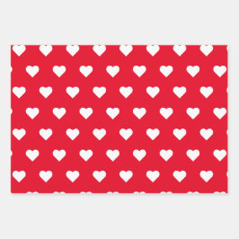 Valentijnsdag Rood roze hartpatroon Inpakpapier Vel