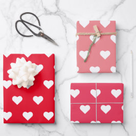 Valentijnsdag Rood roze hartpatroon Inpakpapier Vel