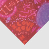 Valentijnsdag rood roze Ik hou van je typografie Tissuepapier (Detail)