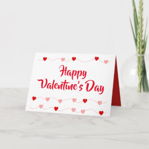 Valentijnsdag Rood Roze Koord Hearts Kute Kaart
