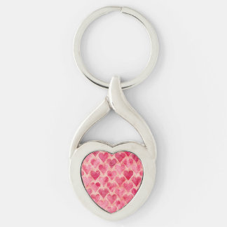 Valentijnsdag, Rood Roze Liefdeshartpatroon Sleutelhanger