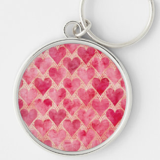 Valentijnsdag, Rood Roze Liefdeshartpatroon Sleutelhanger