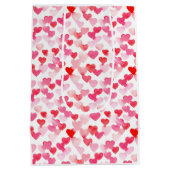 Valentijnsdag Rood & Roze Waterverf Harten Medium Cadeauzakje (Achterkant)