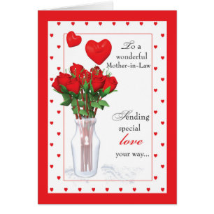 Valentijnsdag Rood rozen Moeder-in-Wet Harten