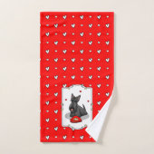 Valentijnsdag (rood) Scottie Dog (zwart) Bad Handdoek (Handdoek)