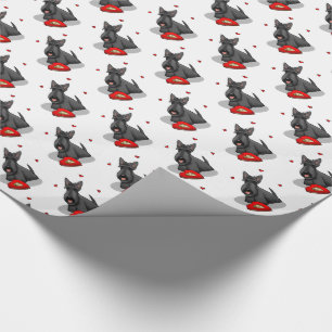 Valentijnsdag (rood) Scottie Dog (zwart) Cadeaupapier