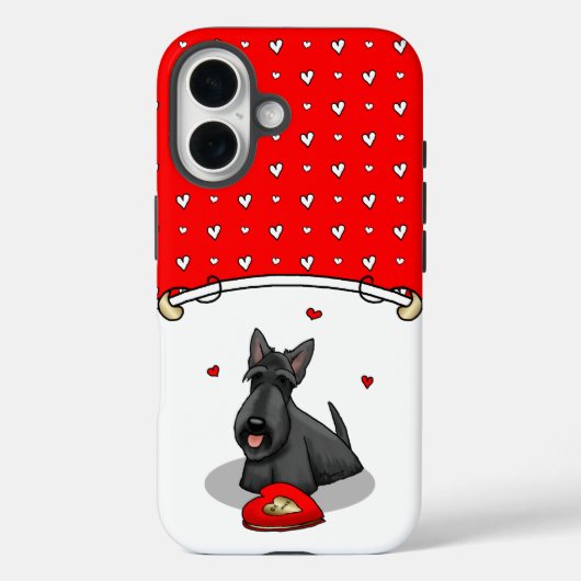Valentijnsdag (rood) Scottie Dog (zwart) Case-Mate iPhone Case (Achterkant)