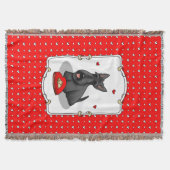 Valentijnsdag (rood) Scottie Dog (zwart) Deken (Voorkant)