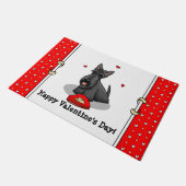 Valentijnsdag (rood) Scottie Dog (zwart) Deurmat (Schuin)