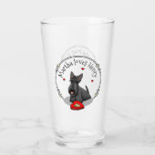 Valentijnsdag (rood) Scottie Dog (zwart) Glas (Achterkant)