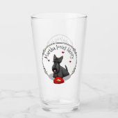 Valentijnsdag (rood) Scottie Dog (zwart) Glas (Voorkant)
