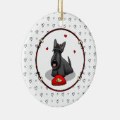 Valentijnsdag (rood) Scottie Dog (zwart) Keramisch Ornament (Rechts)