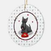 Valentijnsdag (rood) Scottie Dog (zwart) Keramisch Ornament (Links)