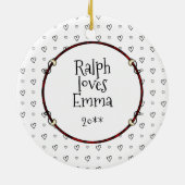 Valentijnsdag (rood) Scottie Dog (zwart) Keramisch Ornament (Achterkant)