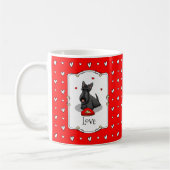 Valentijnsdag (rood) Scottie Dog (zwart) Koffiemok (Links)