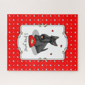 Valentijnsdag (rood) Scottie Dog (zwart) Legpuzzel (Horizontaal)