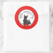 Valentijnsdag (rood) Scottie Dog (zwart) Ronde Sticker (Tas)