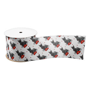 Valentijnsdag (rood) Scottie Dog (zwart) Satijnen Lint