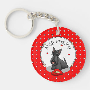 Valentijnsdag (rood) Scottie Dog (zwart) Sleutelhanger