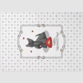 Valentijnsdag (rood) Scottie Dog (zwart) Tissuepapier (Voorkant)